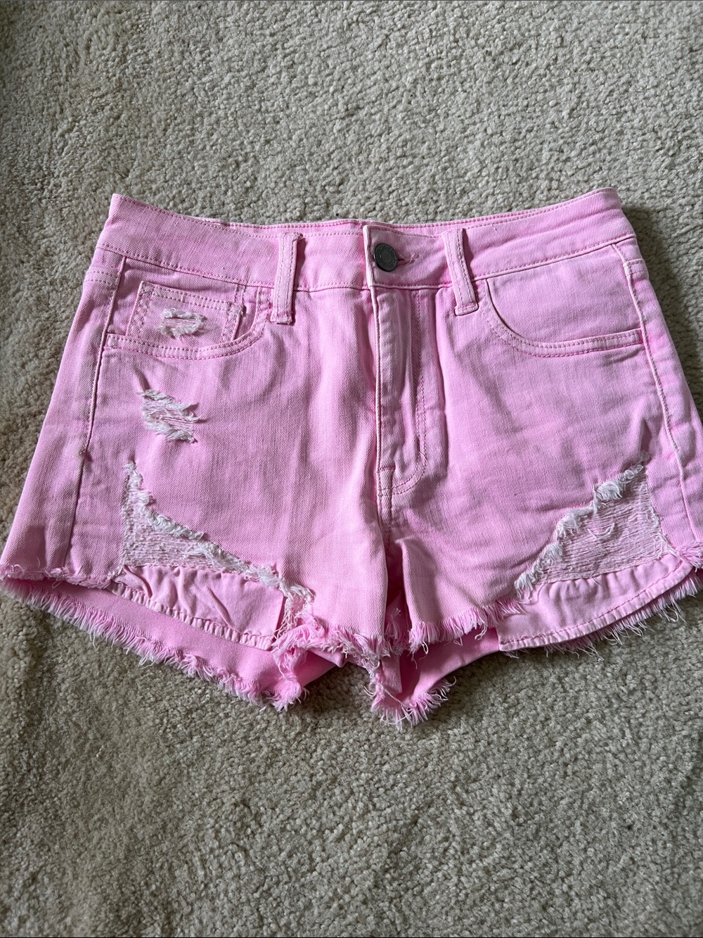 AE Pink Distressed Women’s Denim Shorts